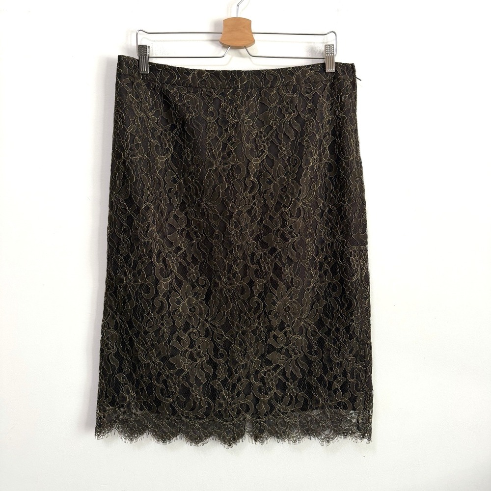 Banana Republic Skirt 12 Lace Overlay Metallic Club Dance Cocktail Party NEW